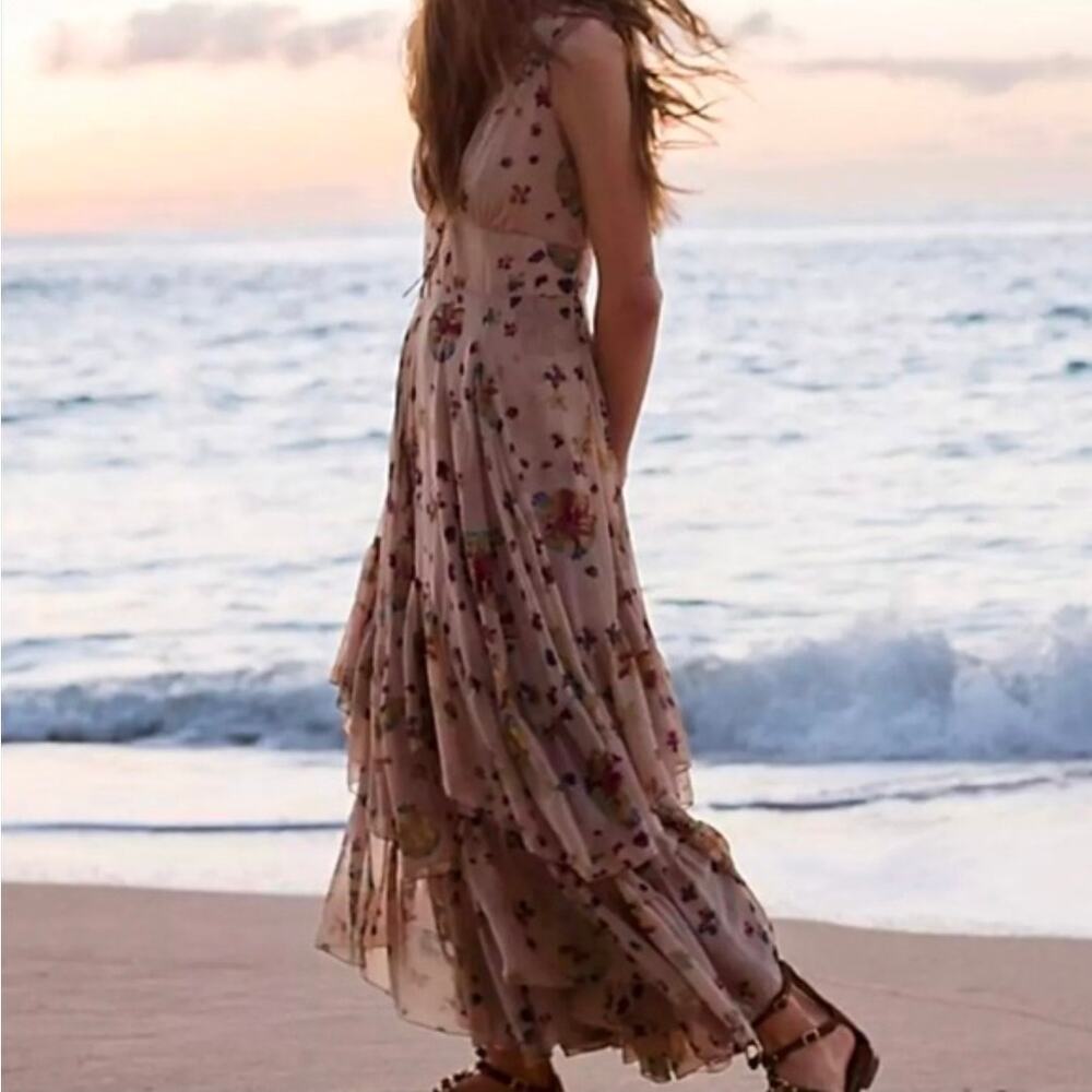 Free People Size 2 Ruffle Tiered Floral Boho Dress - Picture 9 of 9